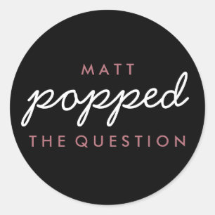 Adesivo Redondo Estalou o ouro cor-de-rosa do casamento da pipoca