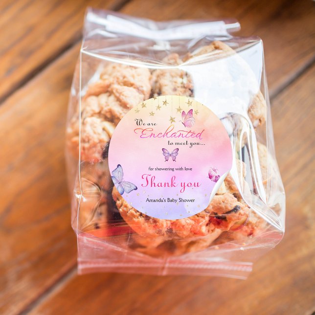 Adesivo Redondo Estamos Encantados A Conhecê-Lo Chá de fraldas De  (Criador carregado)