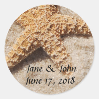 Adesivo Redondo Estampas de Starfish de Casamento de Praia