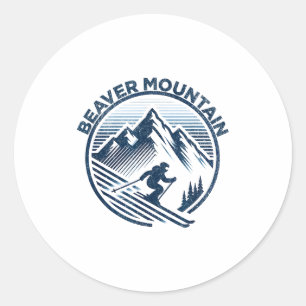 Adesivo Redondo Estância de esqui Beaver mountain utah esqui no co
