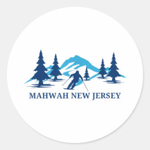 Adesivo Redondo Estância de esqui de Mahwah nova Jersey esqui esqu