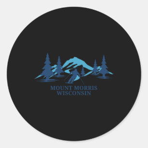Adesivo Redondo Estância de esqui Mount Morris Wisconsin Esqui Esq