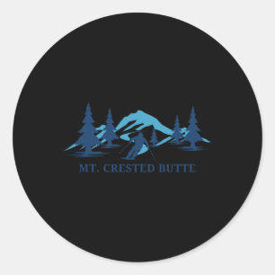 Adesivo Redondo Estância de esqui Mt. Crested Butte Colorado Esqui