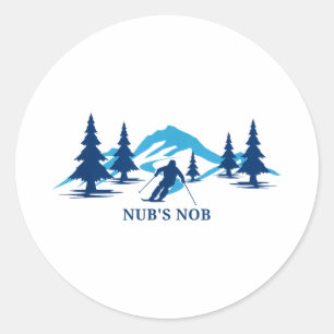 Adesivo Redondo Estância de esqui Nub's nob michigan esqui esquiad