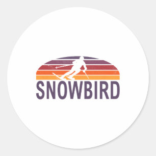 Adesivo Redondo Estância de esqui Snowbird Utah EUA Snowboard