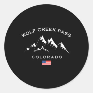 Adesivo Redondo Estância de esqui Wolf Creek P Montanhas Rochosas