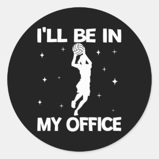 Adesivo Redondo Estarei No Meu Escritório Equipe Ball Sport Netbal