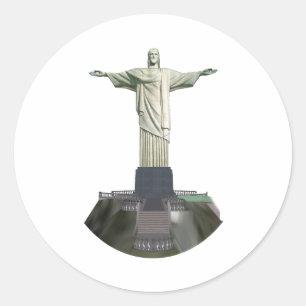 Adesivo Redondo Estátua: Cristo o Redentor: Modelo 3D: