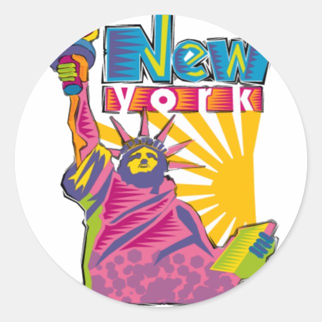 Adesivo Redondo Estátua da Liberdade (Frente)