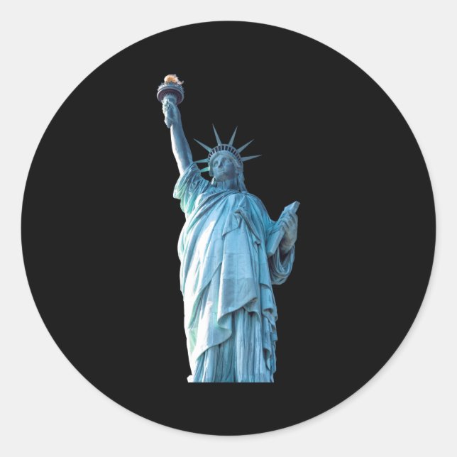 Adesivo Redondo Estátua da Liberdade  (Frente)