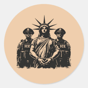 Adesivo Redondo Estátua da Liberdade Algemada - Abolição da ICE