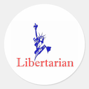 Adesivo Redondo Estátua da liberdade -- Ícone retro do libertár