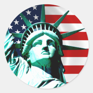 Adesivo Redondo Estátua da liberdade, New York