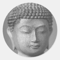 Estátua De Cara De Buda Preta E Branca Formada Por