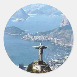 Adesivo Redondo Estátua de Rio de Janeiro Cristo