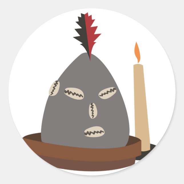 Adesivo Redondo Estátua Elegua (Frente)