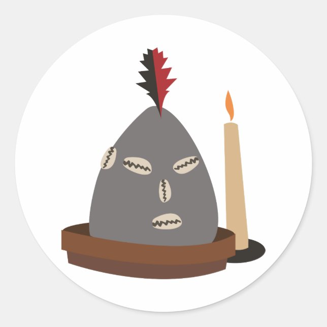 Adesivo Redondo Estátua Elegua (Frente)