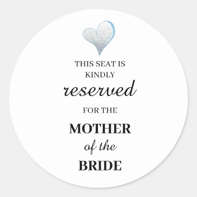 Adesivo Redondo Este assento é reservado para a mãe do (Frente)