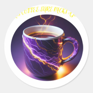 Adesivo Redondo Este Café Com Certeza Faz Um Salto