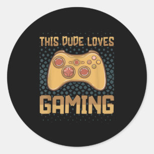 Adesivo Redondo Este Cara Adora Jogos Engraçados Jogando Gamers Ci