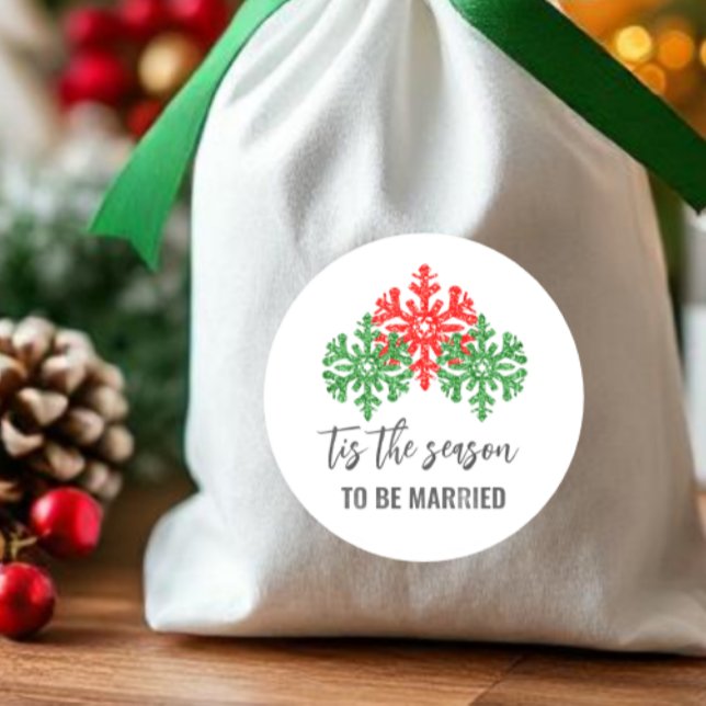 Adesivo Redondo Este Casamento De Natal Da Época (Criador carregado)