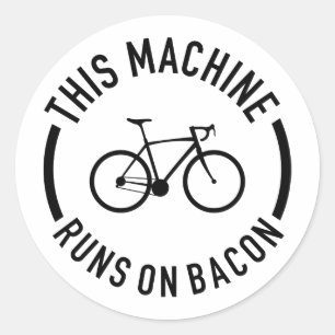 Adesivo Redondo Este Computador É Executado Em Bacon