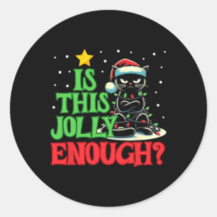 Adesivo Redondo Este É Jolly Engraçado O Suficiente, Negra.