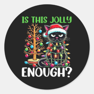 Adesivo Redondo Este É Jolly Engraçado O Suficiente, Negra.