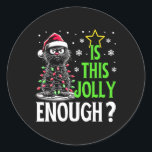 Adesivo Redondo Este É Jolly Engraçado O Suficiente, Negra.<br><div class="desc">Este É Jolly Suficientemente Engraçado E Negro De Árvore De Natal 5</div>