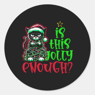 Adesivo Redondo Este É Jolly Engraçado O Suficiente, Negra.