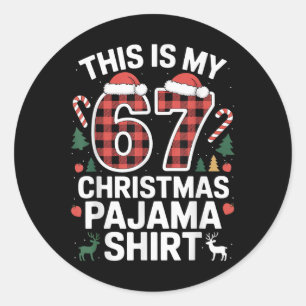 Adesivo Redondo Este É Meu 67 Pijama De Natal