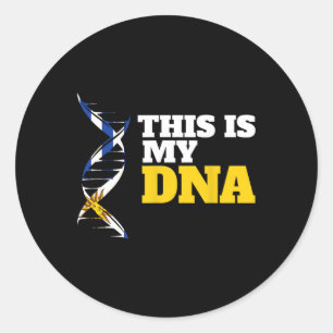 Adesivo Redondo Este É Meu Dna Orgulhoso Patriota Ucraniano Ucrâni
