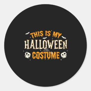 Adesivo Redondo Este É Meu Figurino De Halloween Homens Mulheres E