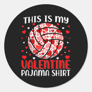 Adesivo Redondo Este É Meu Namorados De Voleibol Pajama Cute Valen