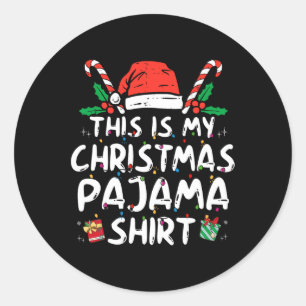 Adesivo Redondo Este É Meu Natal Pajama Divertido Xmas Homens Mulh