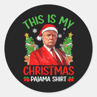 Adesivo Redondo Este É Meu Natal Pajama Engraçado Trump Xmas Pjs M