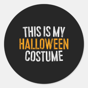 Adesivo Redondo Este É Meu Traje de Halloween Homens Mulheres Cria