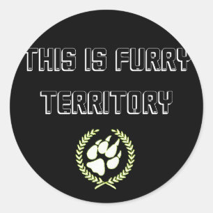 Adesivo Redondo Este É O Furry Territory Stickers