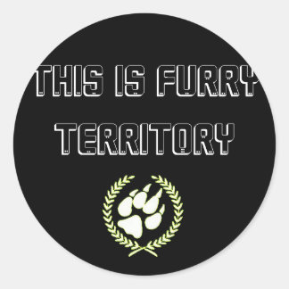 Adesivo Redondo Este É O Furry Territory Stickers