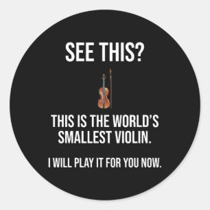 Adesivo Redondo Este é o menor sárctico violino do mundo