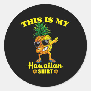 Adesivo Redondo Este É O Meu Camiseiro Havaiano Meninas Crianças B