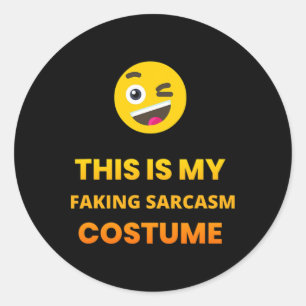 Adesivo Redondo Este É O Meu Falso Tee De Roupa De Arma De Sarcasm