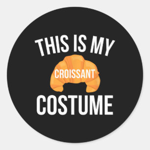 Adesivo Redondo Este É O Meu Figurino Croissant Fácil Halloween