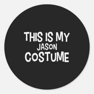 Adesivo Redondo Este É O Meu Figurino Simples Do Jason Halloween