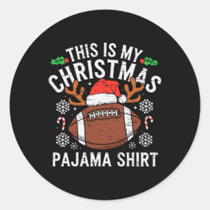 Adesivo Redondo Este É O Meu Futebol De Natal Pajama Shirt M