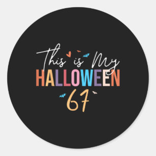 Adesivo Redondo Este É o Meu Halloween 67 Meme Divertido Seis Sete