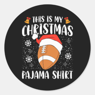 Adesivo Redondo Este É O Meu Natal Pajama A Camisa De Futebol Xmas