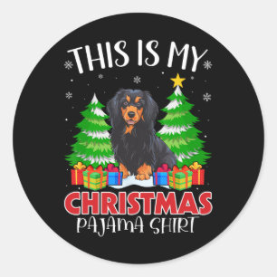 Adesivo Redondo Este É O Meu Natal Pajama Havanese Dog Xmas Pjs