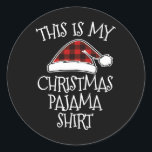 Adesivo Redondo Este É O Meu Natal Pajama Xmas Buffalo Xadrez Verm<br><div class="desc">Este É O Meu Natal Pajama Xmas Buffalo Xadrez Vermelha</div>