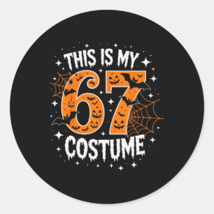 Adesivo Redondo Este é o meu número 6 7 do traje de Halloween 67 M